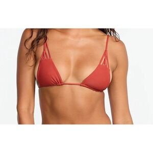 Benoa Luna Waikua Rust Orange Triangle Bikini Top Swimsuit XL Recycled